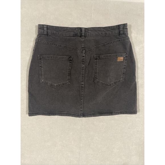 Roxy Denim Mini Skirt Women’s Black Medium Cotton Button Front Y2K 90’s - Picture 4 of 7